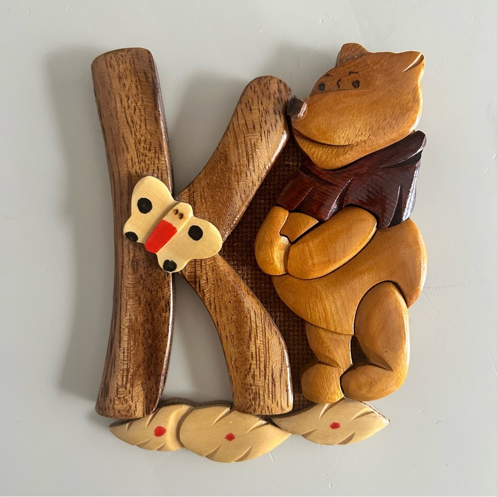 Pooh Bear Letter “K” Wall Decor Nursery Kids Children’s Vintage 90’s